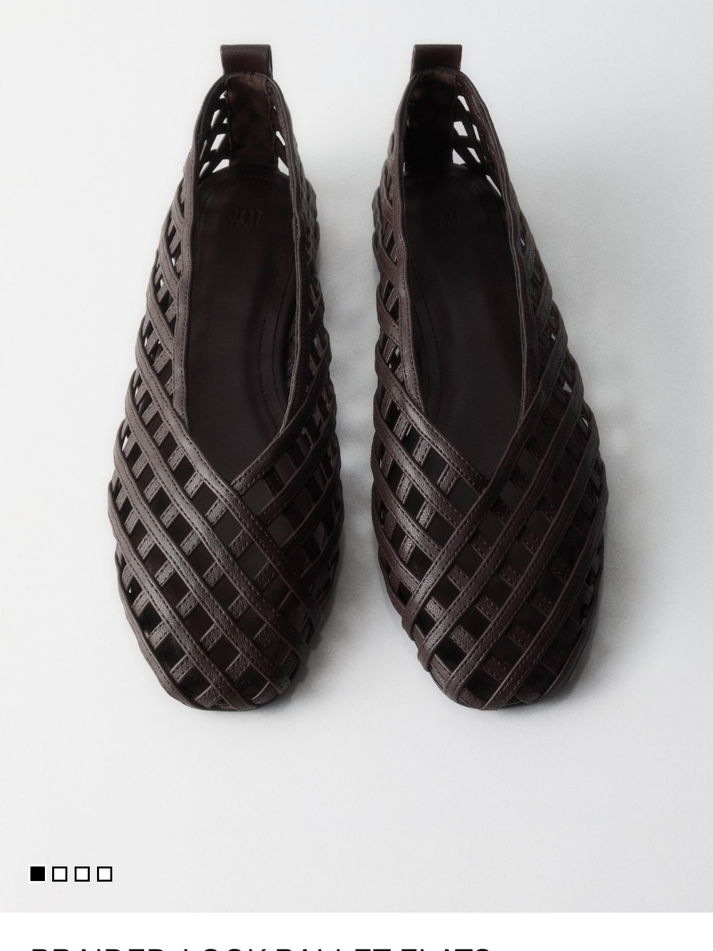 H&M Dark Chocolate Woven Slip-On Flats - Picture 4 of 4